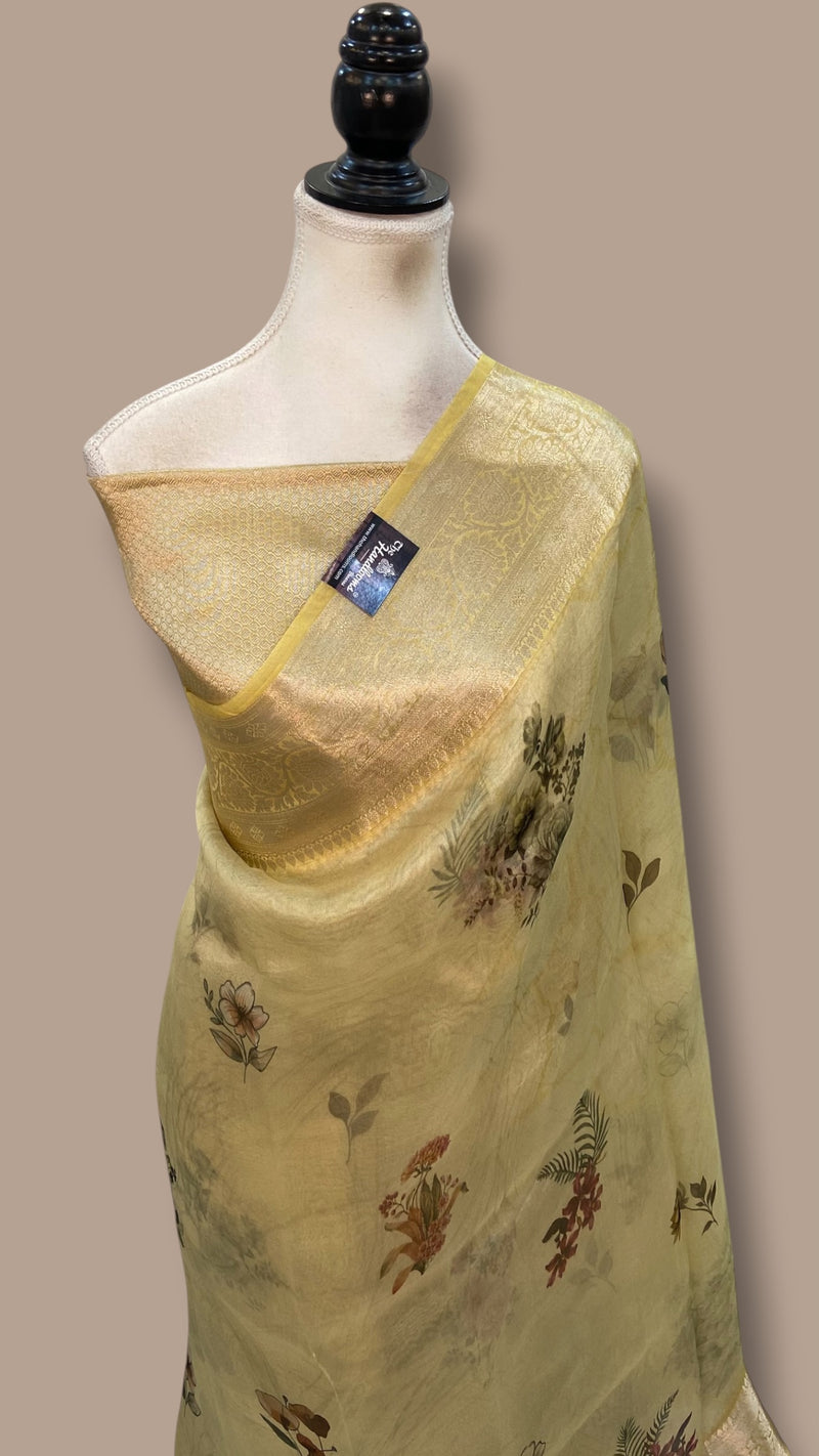 Pure Kora Silk Handloom Banarasi Saree