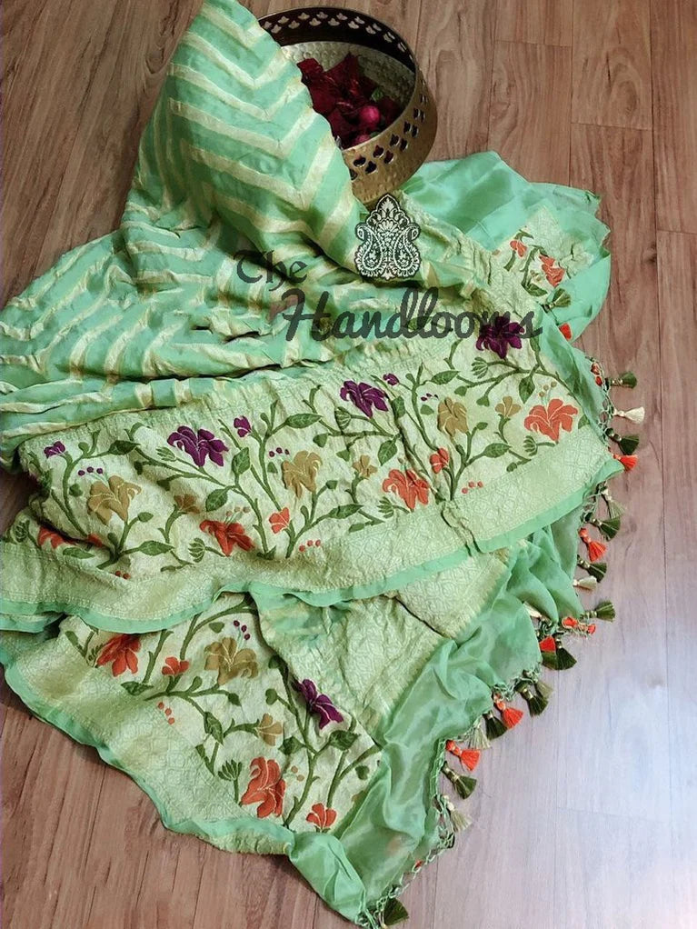Pure Chiffon Khaddi Banarasi Saree - The Handlooms