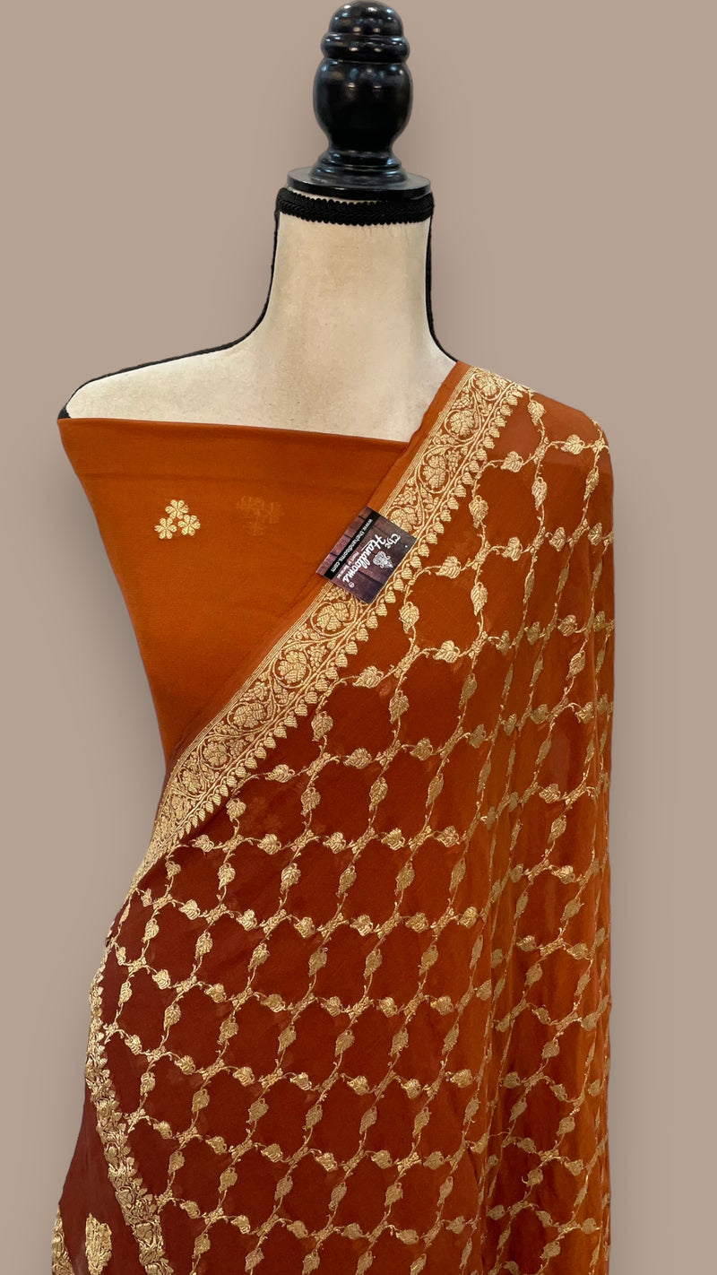 Khaddi Georgette Banarasi Dress material - The Handlooms