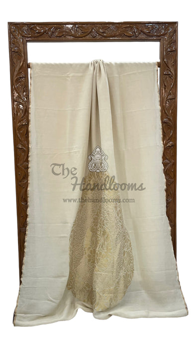 Moonga Georgette Handloom Banarasi Saree