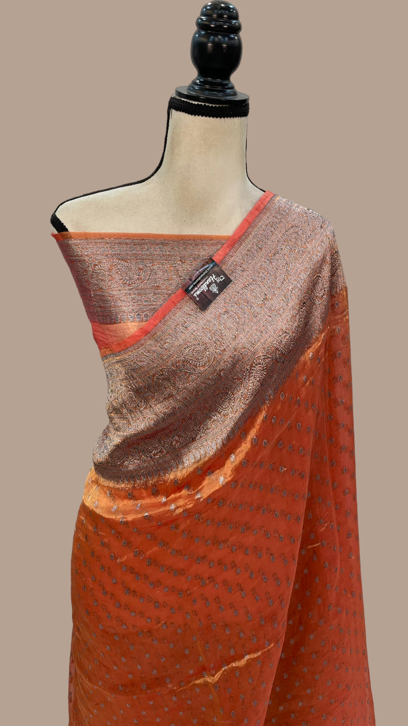 Pure Kora Tissue Handloom Banarasi Saree - The Handlooms