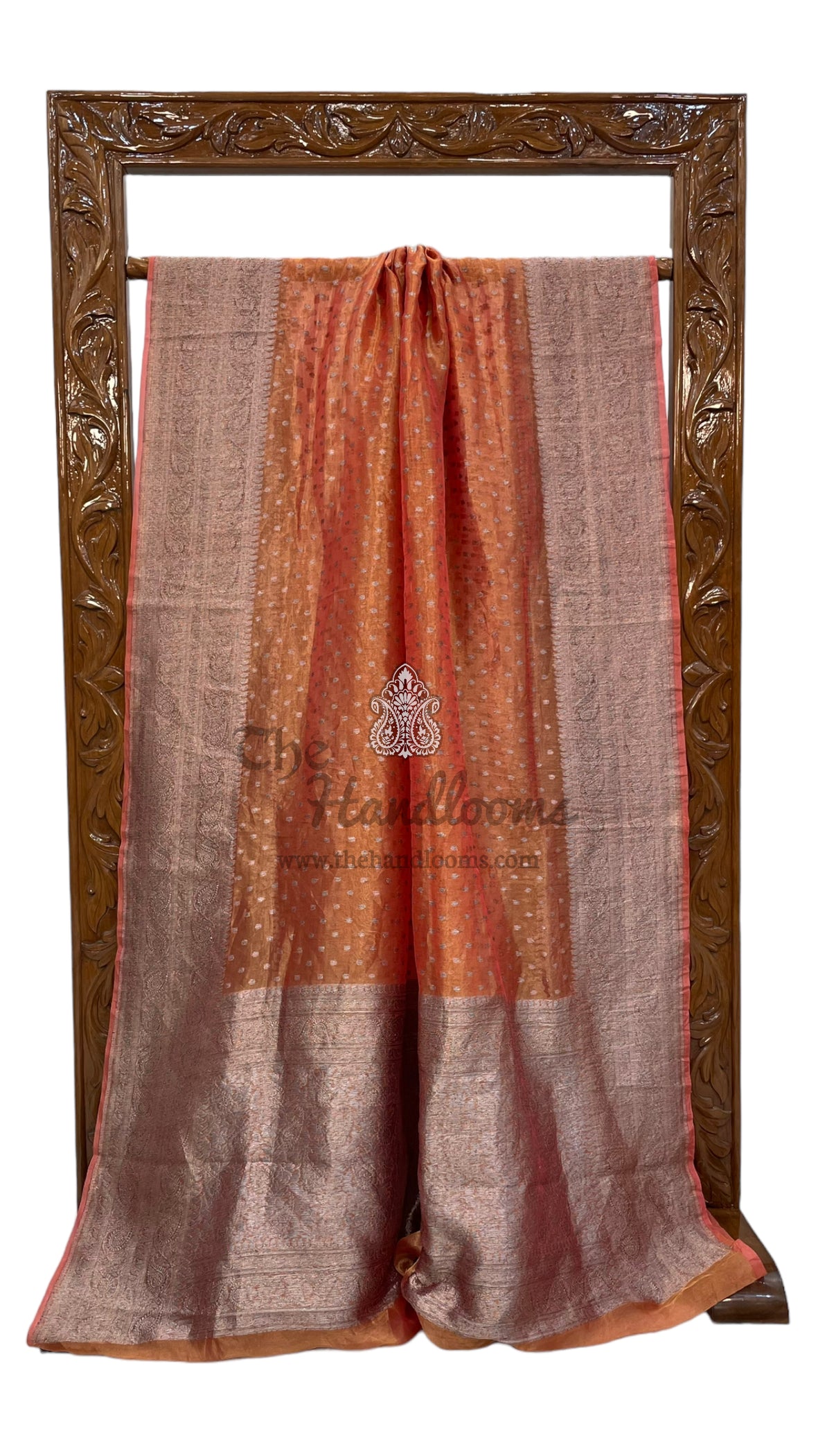 Pure Kora Tissue Handloom Banarasi Saree With Lace main image 0
