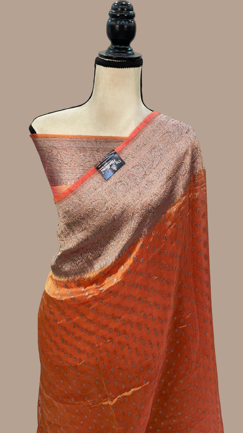 Pure Kora Tissue Handloom Banarasi Saree - The Handlooms