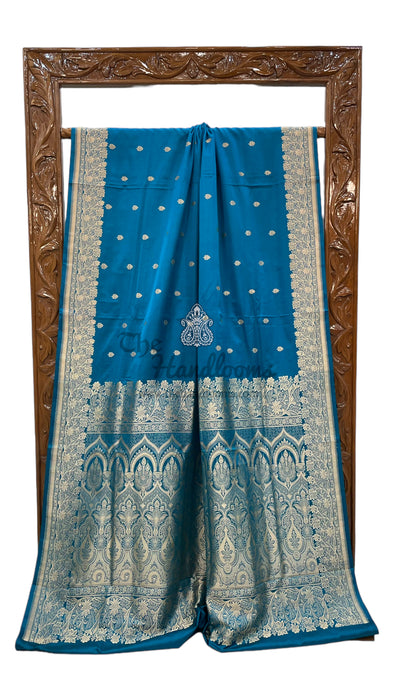 Pure Satan Silk Banarasi Handloom Saree - All over Kadua motifs