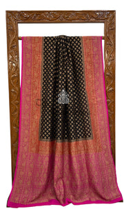 Pure Khaddi Georgette Banarasi Saree -  Antique zari - The Handlooms