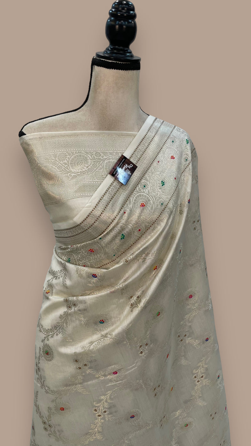 Pure Chiniya Silk Handloom Banarasi Saree - The Handlooms