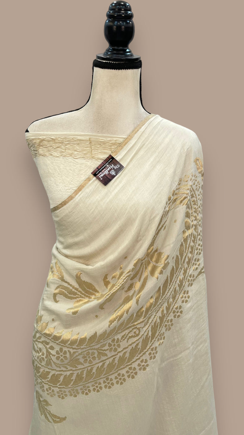 Moonga Georgette Handloom Banarasi Saree - The Handlooms