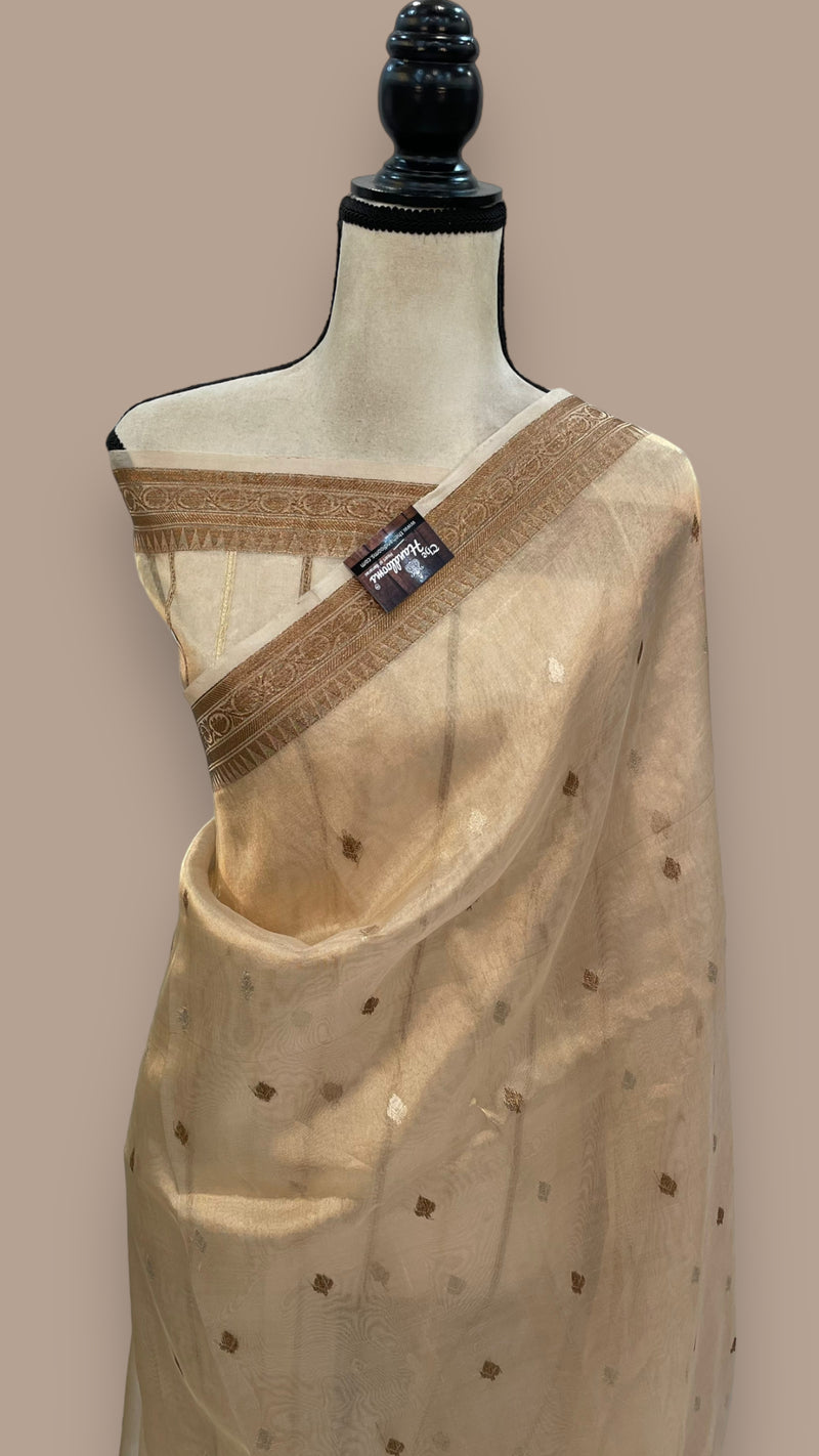 Pure Kora Tissue Handloom Banarasi Saree - The Handlooms