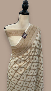 Moonga Georgette Handloom Banarasi Saree - The Handlooms