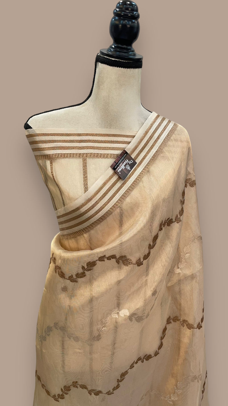 Pure Kora Tissue Handloom Banarasi Saree - The Handlooms