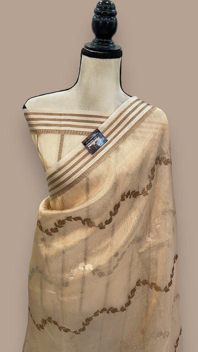 Pure Kora Tissue Handloom Banarasi Saree