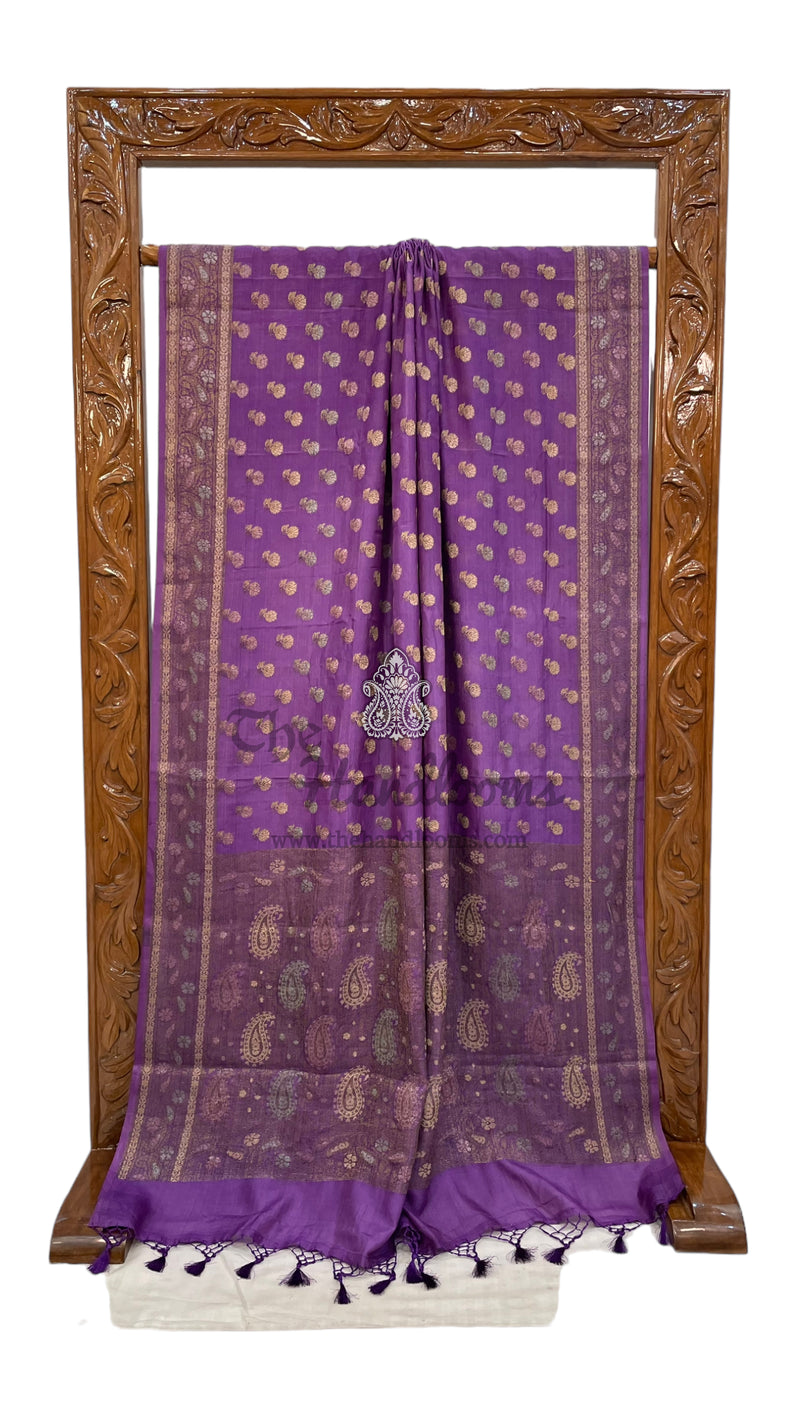Pure Butter Crepe Banarasi Saree - The Handlooms