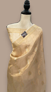 Pure Kora Tissue Handloom Banarasi Saree With all over Sona Roopa Kadua motifs - The Handlooms