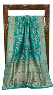 Pure Katan Silk Banarasi Handloom Saree - All over Jaal work with Meenakari - The Handlooms
