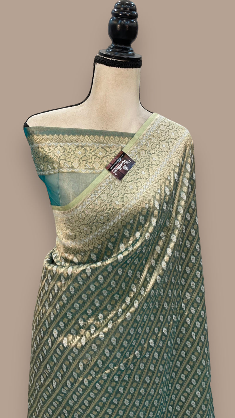 Pure Tissue Reshmi zari Banarasi Saree - The Handlooms
