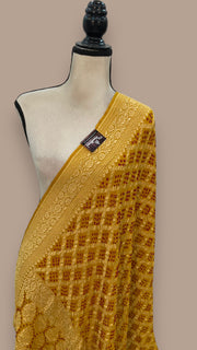 Pure Georgette Banarasi Bandhej Handloom Dupatta - The Handlooms