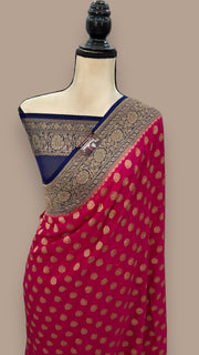 Pure Khaddi Georgette Banarasi Saree -  Antique zari - The Handlooms