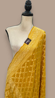 Pure Georgette Banarasi Bandhej Handloom Dupatta - The Handlooms