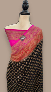 Pure Khaddi Georgette Banarasi Saree -  Antique zari - The Handlooms