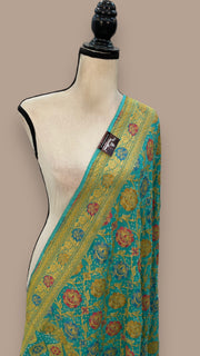 Pure Georgette Banarasi Bandhej Handloom Dupatta With Meenakari - The Handlooms