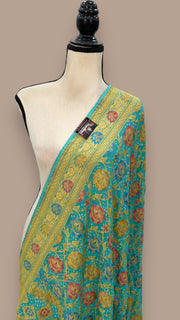 Pure Georgette Banarasi Bandhej Handloom Dupatta With Meenakari - The Handlooms