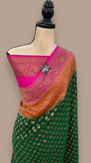 Pure Khaddi Georgette Banarasi Saree -  Antique zari - The Handlooms
