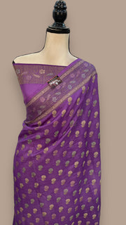 Pure Butter Crepe Banarasi Saree - The Handlooms