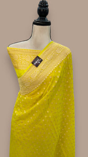 Pure Khaddi Georgette Banarasi Saree -  Gold zari - The Handlooms