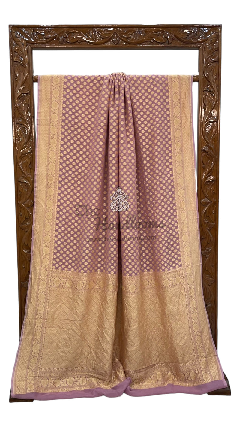 Pure Khaddi Georgette Banarasi Saree -  Gold zari - The Handlooms
