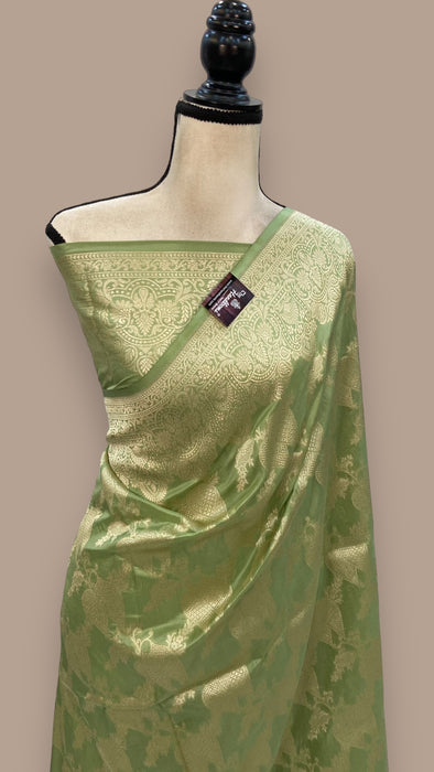 Pure Katan Silk Banarasi Handloom Saree - All Over Jaal Work