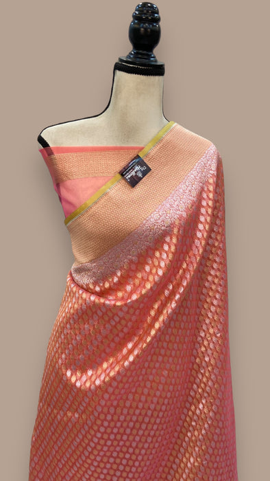 Pure Kora Reshmi Zari Banarasi Brocade Handloom Saree