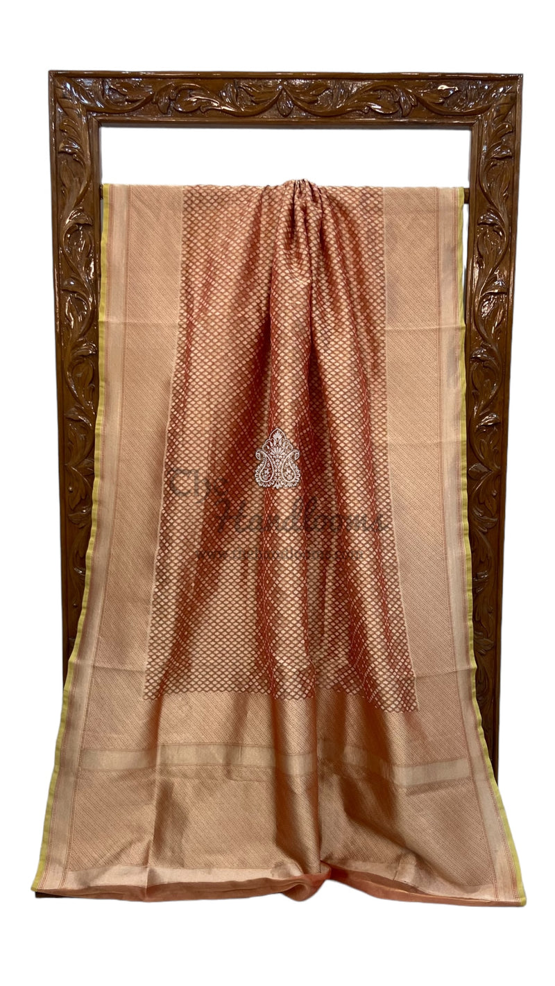 Pure Tissue Reshmi Zari Banarasi Brocade Handloom Saree - The Handlooms