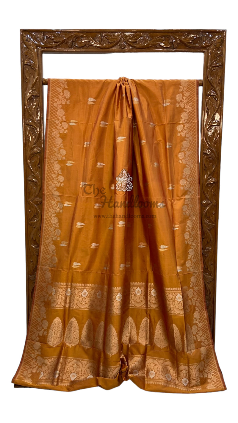 Pure Katan Silk Banarasi Handloom Saree - All over Kadua motifs - The Handlooms
