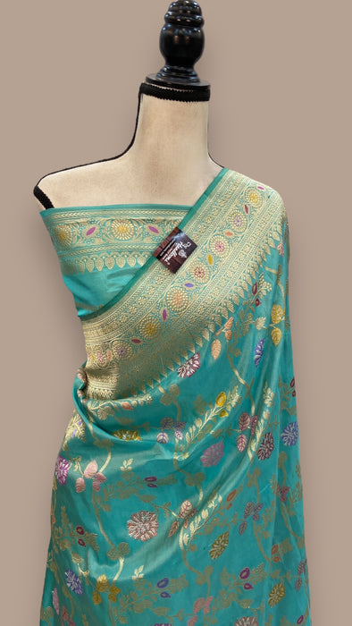 Pure Katan Silk Banarasi Handloom Saree - All over Sona Roopa kadiyal Jaal work