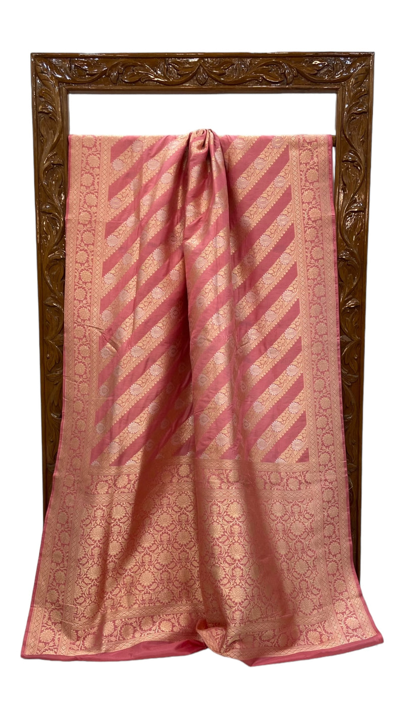 Pure Katan Silk Banarasi Handloom Saree - All over Sona Roopa Jaal work - The Handlooms