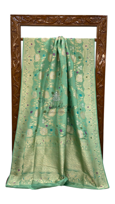 Ektara Pure Katan Silk Banarasi Handloom Saree - All over kadiyal Jaal work