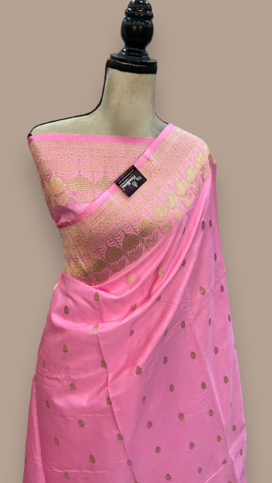 Pure Satan Silk Banarasi Handloom Saree - All over Kadua motifs