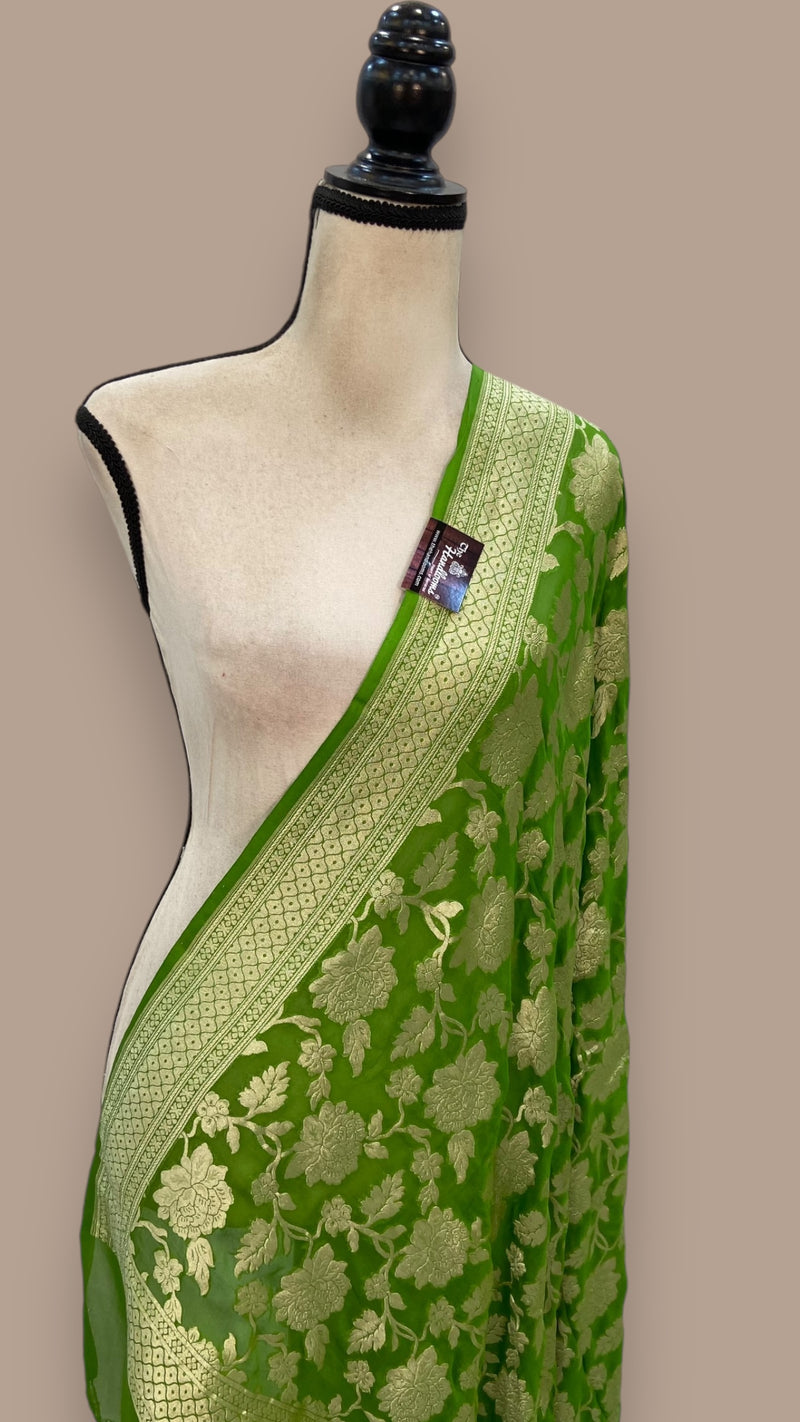 Pure Khaddi Georgette Handloom Dupatta - The Handlooms