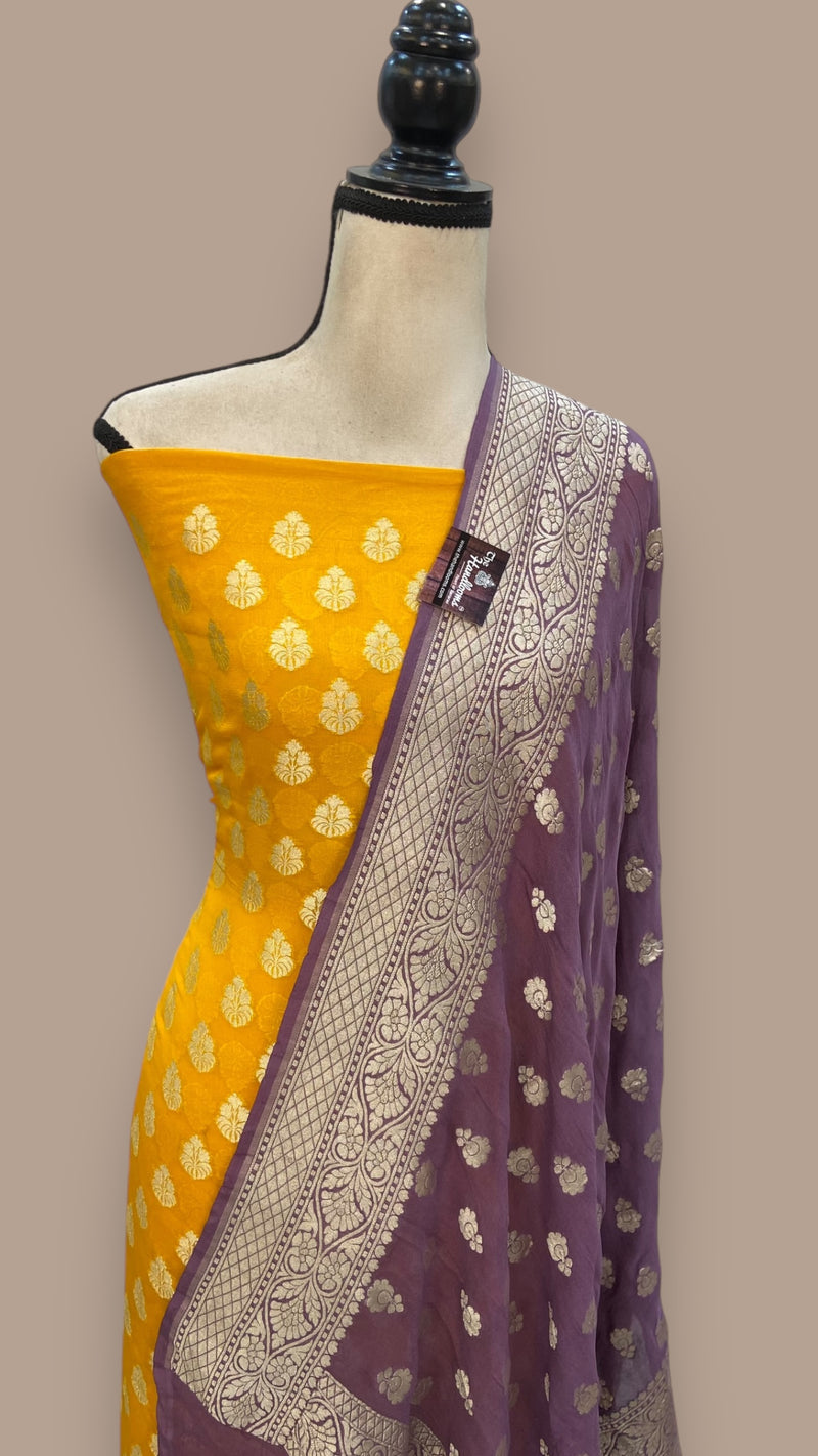 Khaddi Georgette Banarasi Dress material - The Handlooms