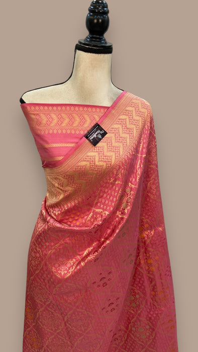 Pure Katan Silk Banarasi Handloom Saree - Tanchui Brocade With Meenakari