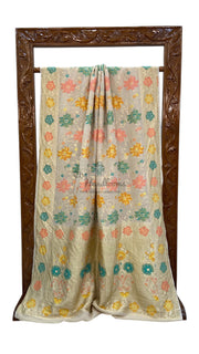 Tussar Georgette Handloom Banarasi Saree With Meenakari - The Handlooms