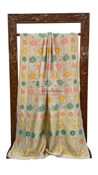 Tussar Georgette Handloom Banarasi Saree With Meenakari