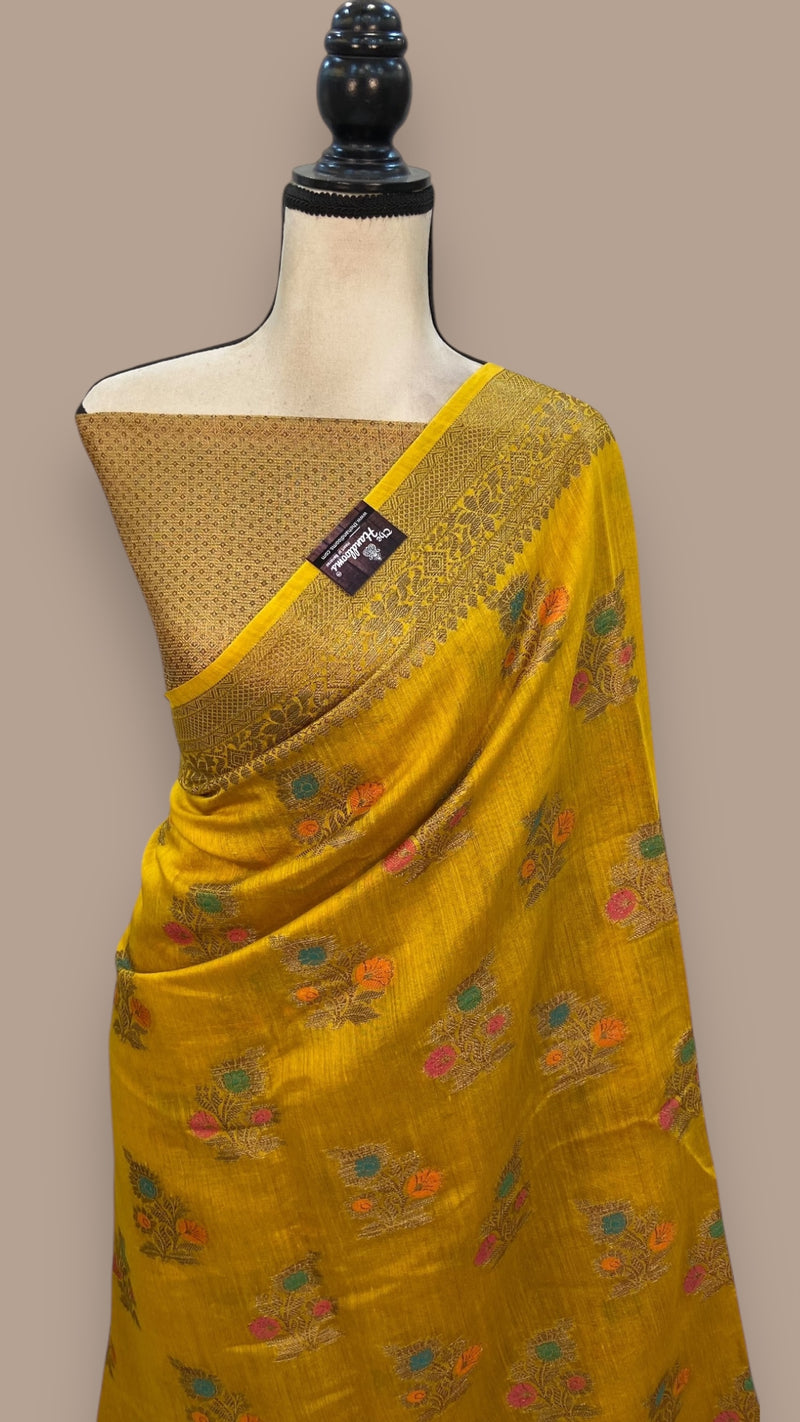 Moonga Georgette Handloom Banarasi Saree - The Handlooms