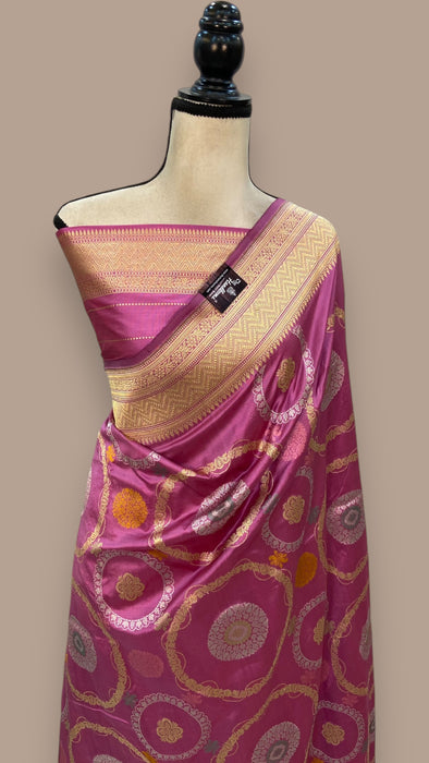 Ektara Pure Katan Silk Banarasi Handloom Saree - All over kadiyal Jaal work