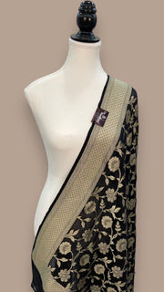 Khaddi Georgette Handloom Banarasi Dupatta - The Handlooms