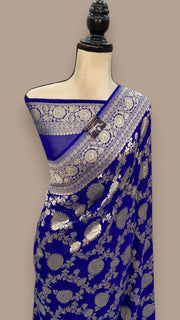 Khaddi Georgette Handloom Banarasi Saree - The Handlooms