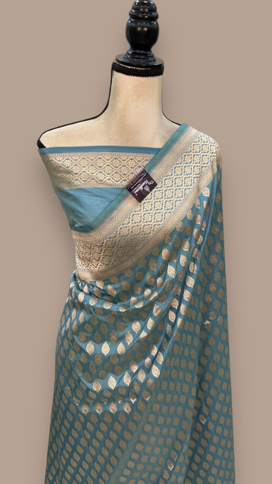 Pure Katan Silk Banarasi Handloom Saree - All over jaal work