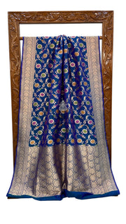 Pure Katan Silk Banarasi Handloom Saree - All over Jaal work - With Meenakari - The Handlooms