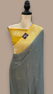 Pure Georgette Banarasi Saree Water zari - The Handlooms