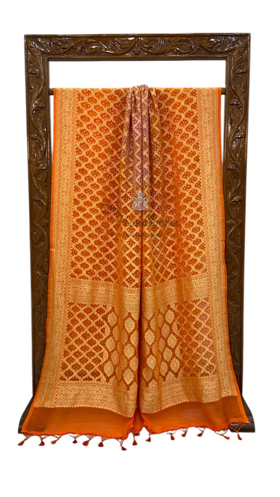 Pure Georgette Banarasi Bandhej Handloom Saree